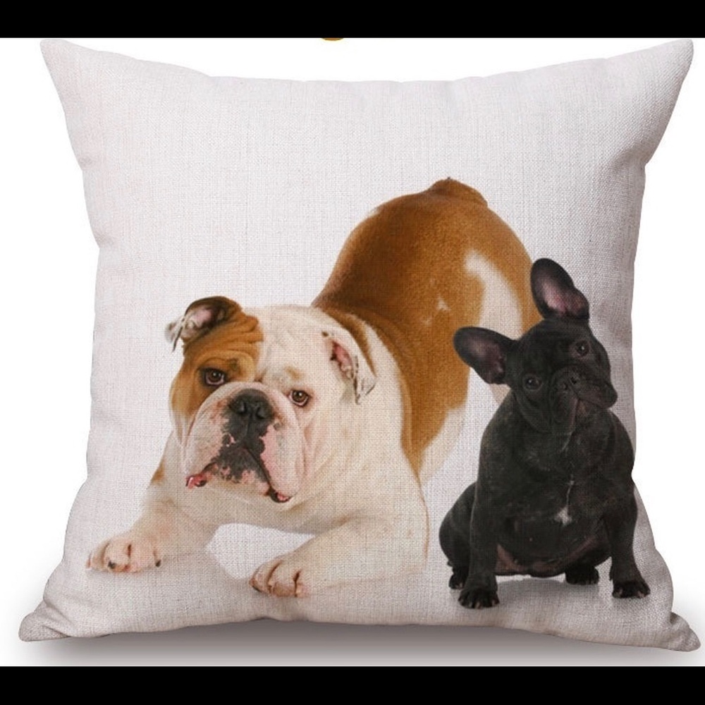 Bulldog/ French Bulldog Throw Pillow Cover.